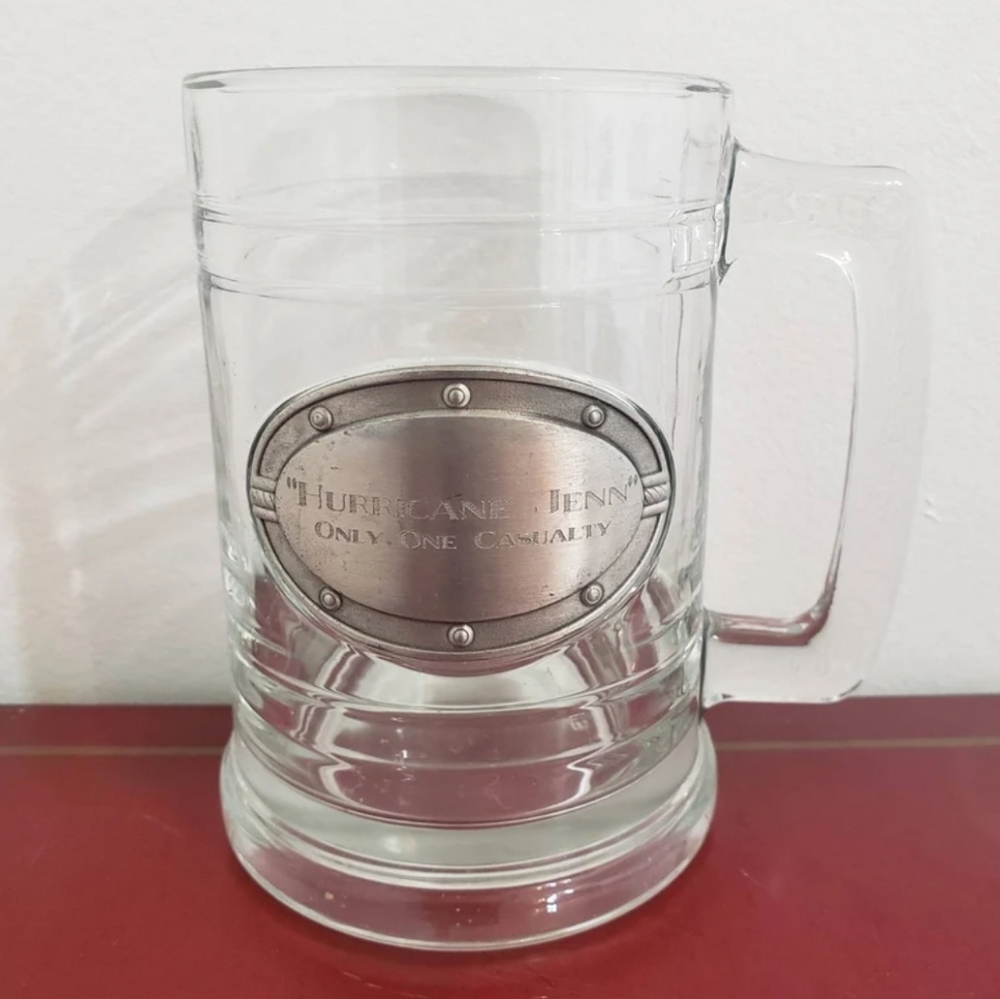 2 for$5 🚀Things Remebered "Hurricane Jenn" One Casualty Plated Glass Stein Mug